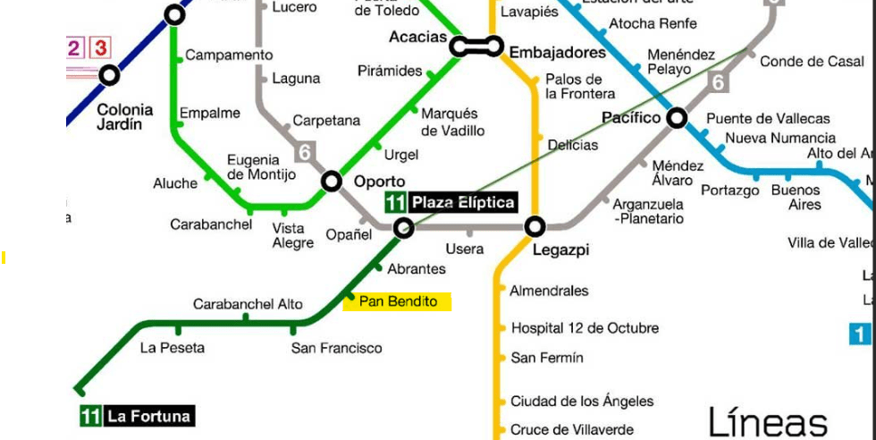 parada METRO Madrid, PAN BENDITO más cercana al Tanatorio SUR