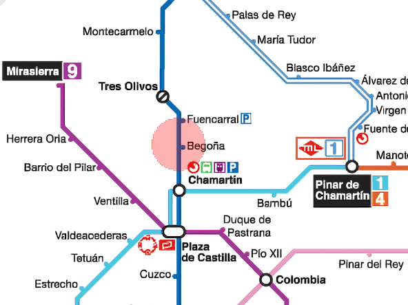 Parada de Metro más cercana al Tanatorio NORTE Madrid