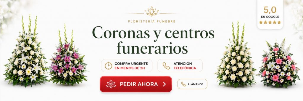 Coronas y centros de flores funerarios en Madrid